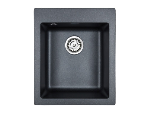 Paulmark Мойка кварцевая LEER, PM104249-BLM, черный металлик, 415х490 мм