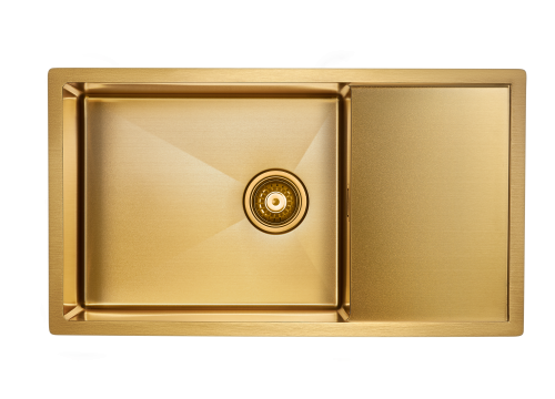 Paulmark Мойка нерж. сталь AISI304 PLATTE, PM807844-BG, брашированное золото, 780х440мм