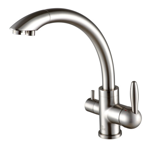 Paulmark Смеситель для кухни ESSEN, никель, две воды, Es213001-NI