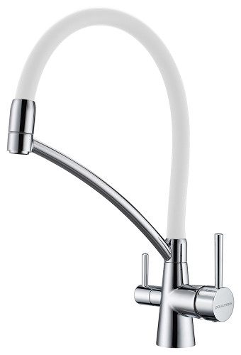 Paulmark Смеситель для кухни SIEGEN, хром/белый, 213111-CrW