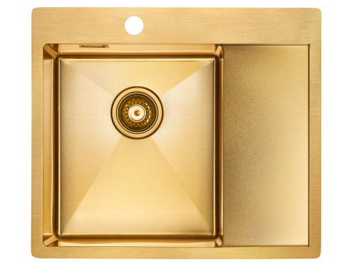 Paulmark Мойка нерж. сталь AISI304 ALSTER, PM825951-BGL , брашированное золото, левая, 590х510мм