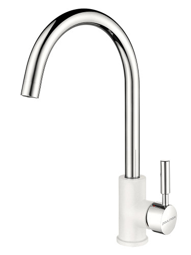 Paulmark Смеситель для кухни Holstein, белый-хром, Ho212063-WHCR