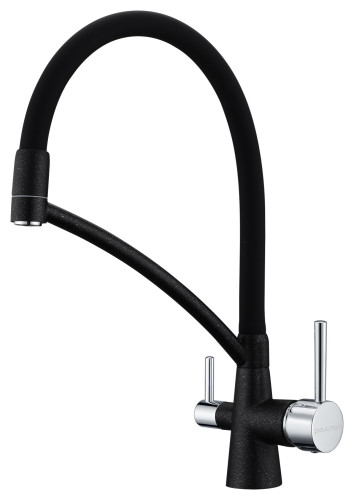 Paulmark Смеситель для кухни SIEGEN, черный металлик, 213111-418