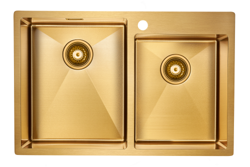 Paulmark Мойка нерж. сталь AISI304 BERMAN, PM517851-BG, брашированное золото, 780х510мм