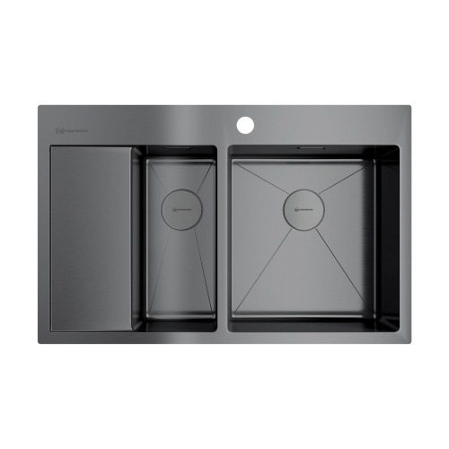 Omoikiri Akisame 78-2-GM-R нерж.сталь/вороненая сталь Omoikiri Akisame 78-2-GM-R нерж.сталь/вороненая сталь