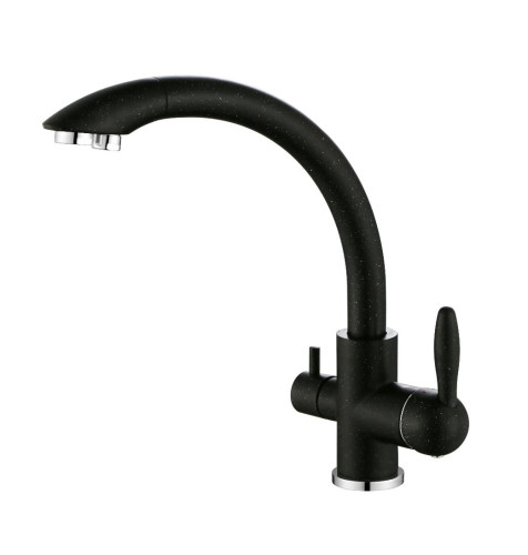 Paulmark Смеситель для кухни Essen, черный, две воды, Es213001-308