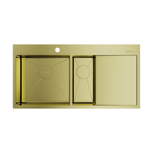 Omoikiri Akisame 100-2-LG-L нерж.сталь/светлое золото