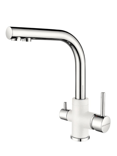 Paulmark Смеситель для кухни ESSEN, белый-хром, 213011-WHCR