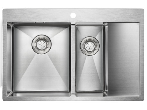 Paulmark Мойка нерж. сталь AISI304 UNION, PM537851-BSL, брашированная нерж. сталь, левая, 780х510мм