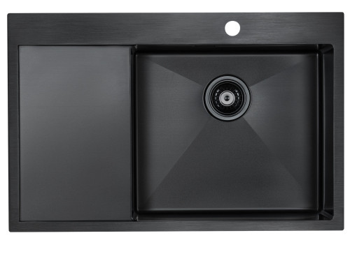 Paulmark Мойка нерж. Сталь AISI304 ELDE, PM807851-GMR, вороненая сталь, правая, 780х510мм Paulmark Мойка нерж. Сталь AISI304 ELDE, PM807851-GMR, вороненая сталь, правая, 780х510мм