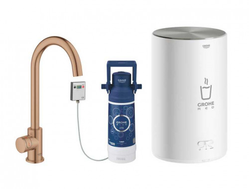 Grohe Grohe Red II Mono вертикальный вентиль + бойлер (золото, матовый)