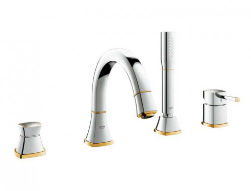 Grohe Grandera смеситель для ванны, 2 рычага, душевой гарнитур (золото)