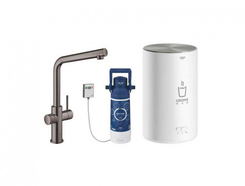 Grohe Grohe Red II Duo смеситель средний излив + бойлер (темный графит, глянец)