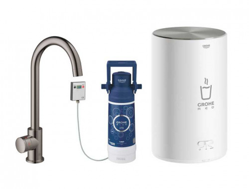 Grohe Grohe Red II Mono вертикальный вентиль + бойлер (темный графит, глянец)