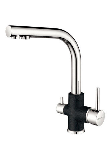 Paulmark Смеситель для кухни ESSEN, черный-хром, 213011-BLCR