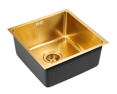 Paulmark Мойка нерж. сталь AISI304 LASSAN, PM304444-BG, брашированное золото, 440х440мм