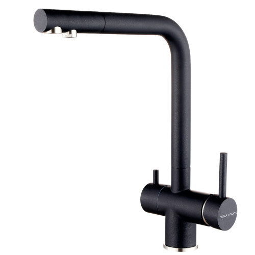 Paulmark Смеситель для кухни SKALEN, черный металлик, 213020-418