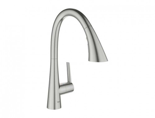 Grohe Zedra New C-излив с выдвижной лейкой (суперсталь)