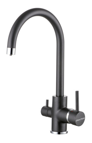 Paulmark Смеситель для кухни ESSEN, черный металлик, 213211-418