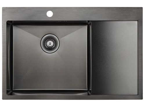 Paulmark Мойка нерж. сталь  ATLAN L, PM217851-GML, вороненая сталь, левая, 780х10мм Paulmark Мойка нерж. сталь  ATLAN L, PM217851-GML, вороненая сталь, левая, 780х10мм