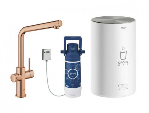 Grohe Grohe Red II Duo смеситель средний излив + бойлер (золото, глянец)