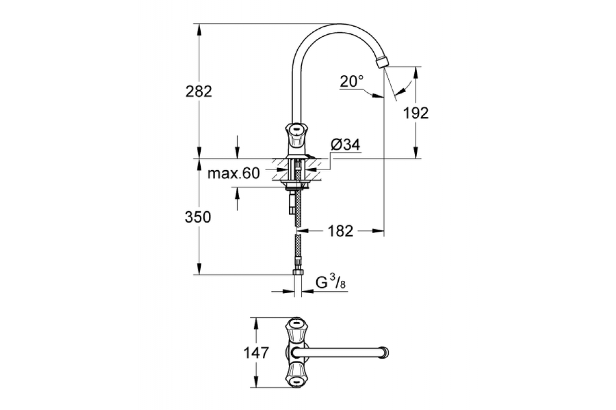 Смеситель для кухни grohe costa s 31819001