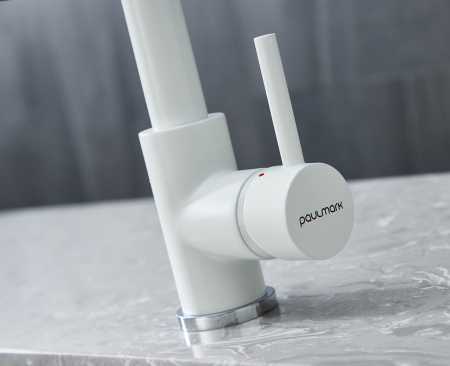 Paulmark Смеситель для кухни Kassel, белый матовый полностью, Ka214311-431TW