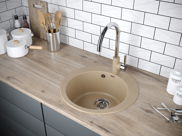 Paulmark Смеситель для кухни Holstein, кварц-хром, Ho212063-QUCR