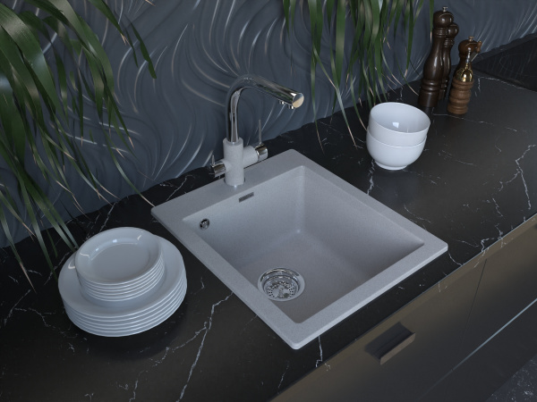 Paulmark Мойка кварцевая LEER, PM104249-GR, серый, 415х490 мм