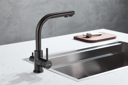 Paulmark Смеситель для кухни ESSEN, PVD, вороненая сталь, 213011-GM