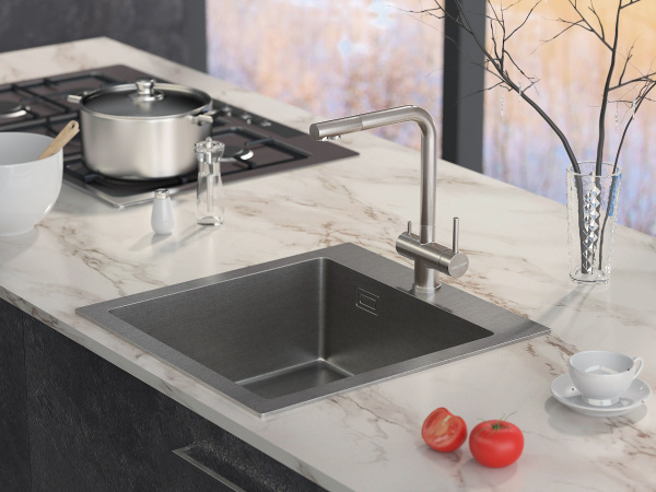 Paulmark Смеситель для кухни SKALEN, нержавеющая сталь, 213020-SS