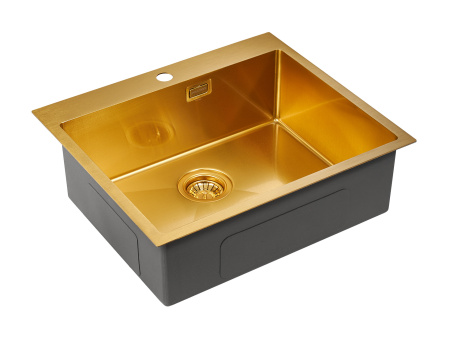 Paulmark Мойка нерж. Сталь AISI304 ISAR, PM805951-BG, брашированное золото, 590х510мм