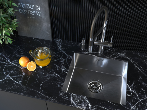 Paulmark Мойка нерж. сталь AISI304 WESER, PM804844-BS, брашированная нерж.сталь, 480х440мм Paulmark Мойка нерж. сталь AISI304 WESER, PM804844-BS, брашированная нерж.сталь, 480х440мм