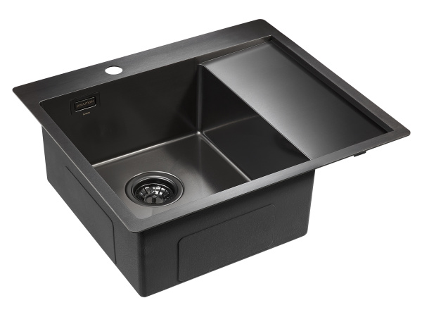 Paulmark Мойка нерж. сталь AISI304 ALSTER, PM825951-GML, вороненая сталь, левая, 590х510мм