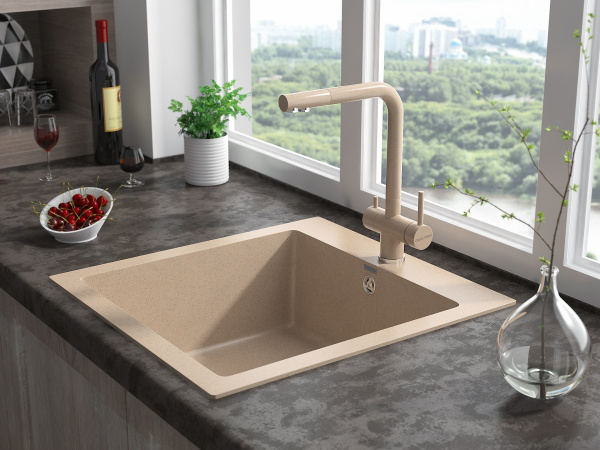 Paulmark Смеситель для кухни SKALEN, песок, 213020-302