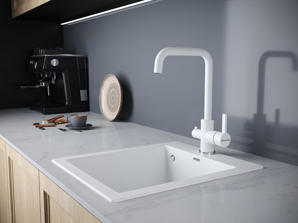 Paulmark Смеситель для кухни LOGAS, Lo213021-431TW, Белый матовый