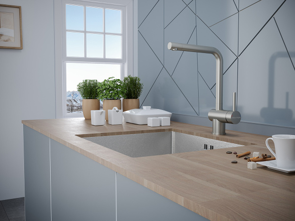 Paulmark Смеситель для кухни Spring, нержавеющая сталь, Sp212067-SS