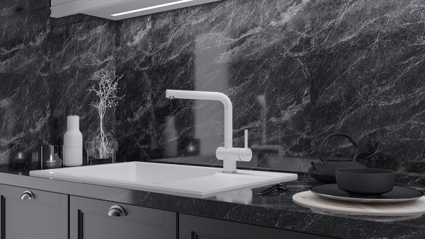 Paulmark Смеситель для кухни Dosse, белый матовый, Do214418-431