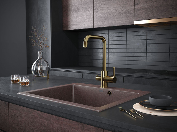 Paulmark Смеситель для кухни LOGAS, Lo213021-G, золото