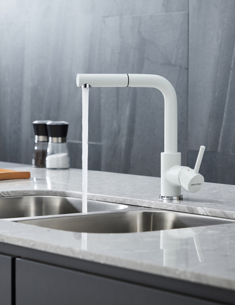 Paulmark Смеситель для кухни Kassel, белый матовый полностью, Ka214311-431TW