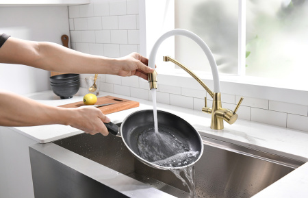 Paulmark Смеситель для кухни SIEGEN, бронза/белый, 213111-BrW