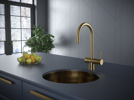Paulmark Смеситель для кухни Heller, брашированное золото, He213218-BG
