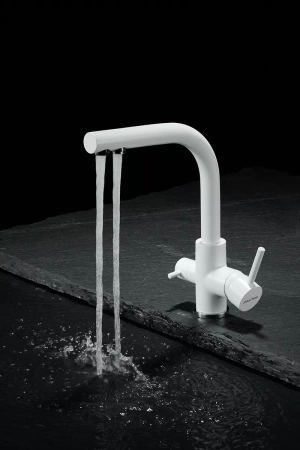 Paulmark Смеситель для кухни ESSEN, белый-хром, 213011-WHCR