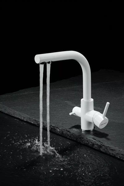 Paulmark Смеситель для кухни ESSEN, белый-хром, 213011-WHCR