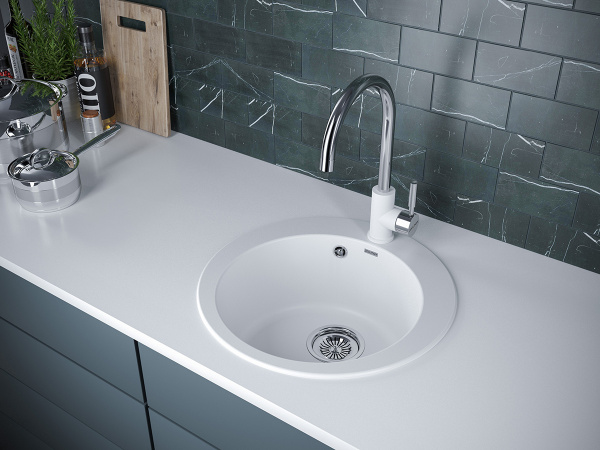 Paulmark Смеситель для кухни Holstein, белый-хром, Ho212063-WHCR