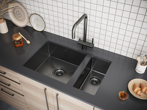 Paulmark Мойка нерж. сталь AISI304 KLEIN, PM202344-GM, вороненая сталь, 230х440мм