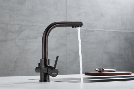 Paulmark Смеситель для кухни ESSEN, PVD, вороненая сталь, 213011-GM