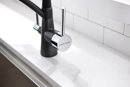 Paulmark Смеситель для кухни SIEGEN, черный металлик, 213111-418