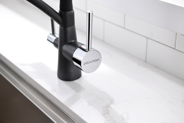 Paulmark Смеситель для кухни SIEGEN, черный металлик, 213111-418