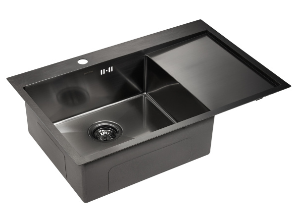 Paulmark Мойка нерж. сталь  ATLAN L, PM217851-GML, вороненая сталь, левая, 780х10мм Paulmark Мойка нерж. сталь  ATLAN L, PM217851-GML, вороненая сталь, левая, 780х10мм